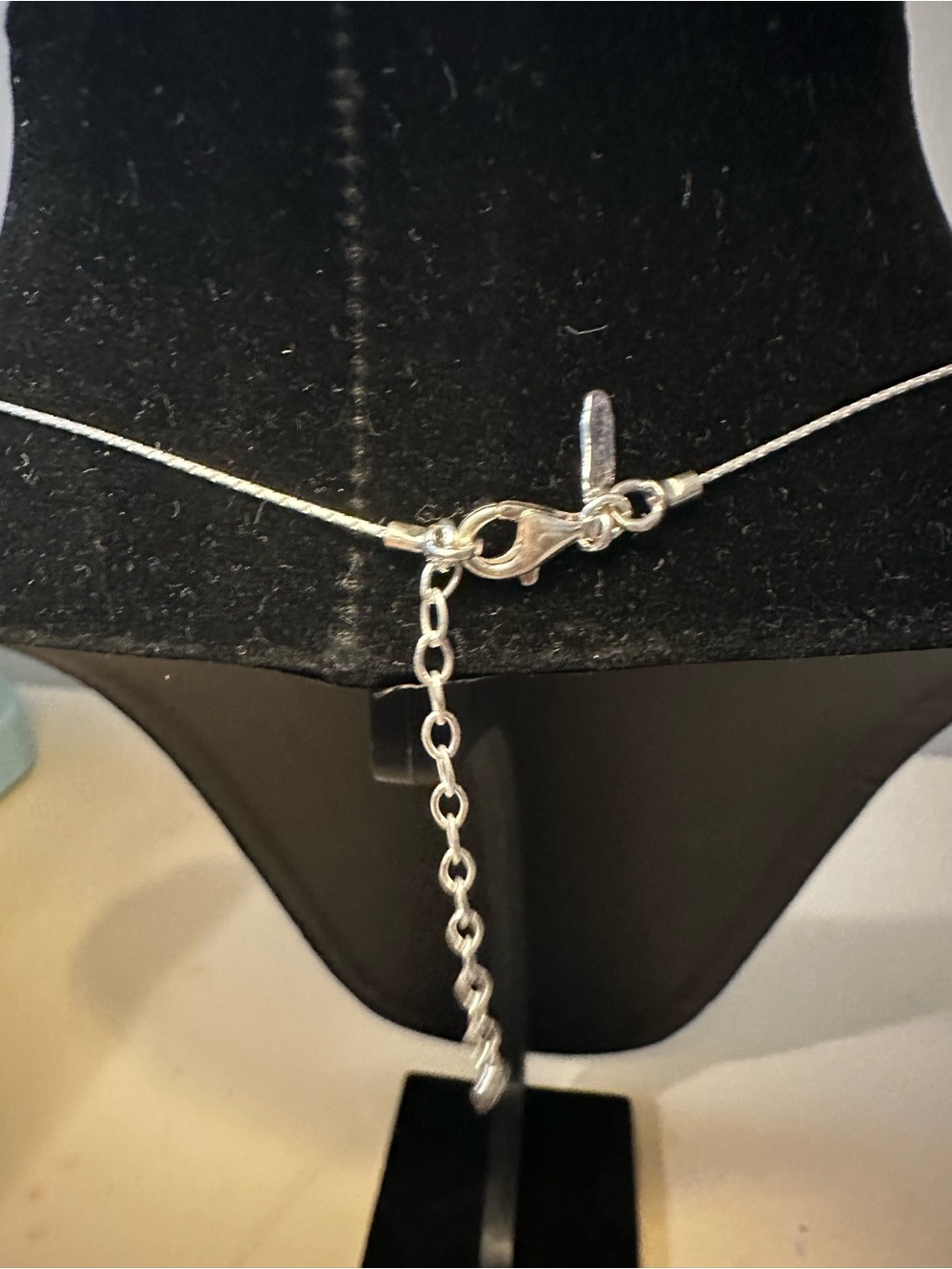 Opulenza Silver Necklace with Teal Stone Pendant - Picture 4 of 6